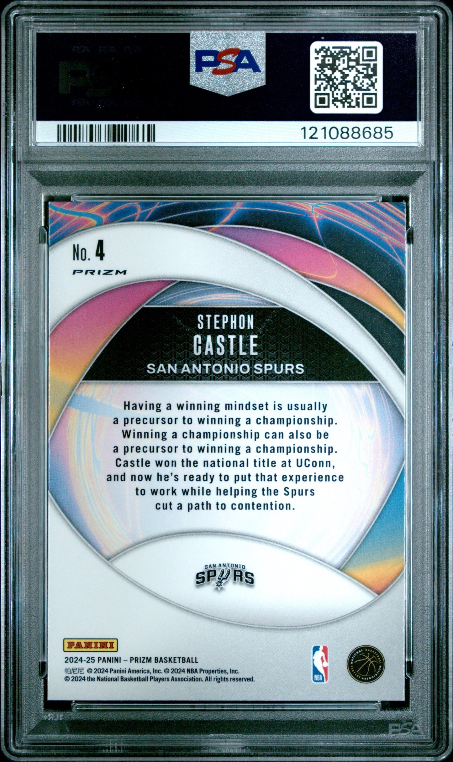 2024 Panini Prizm Instant Impact-Silver Prizm #4 Stephon Castle PSA 10 Rookie