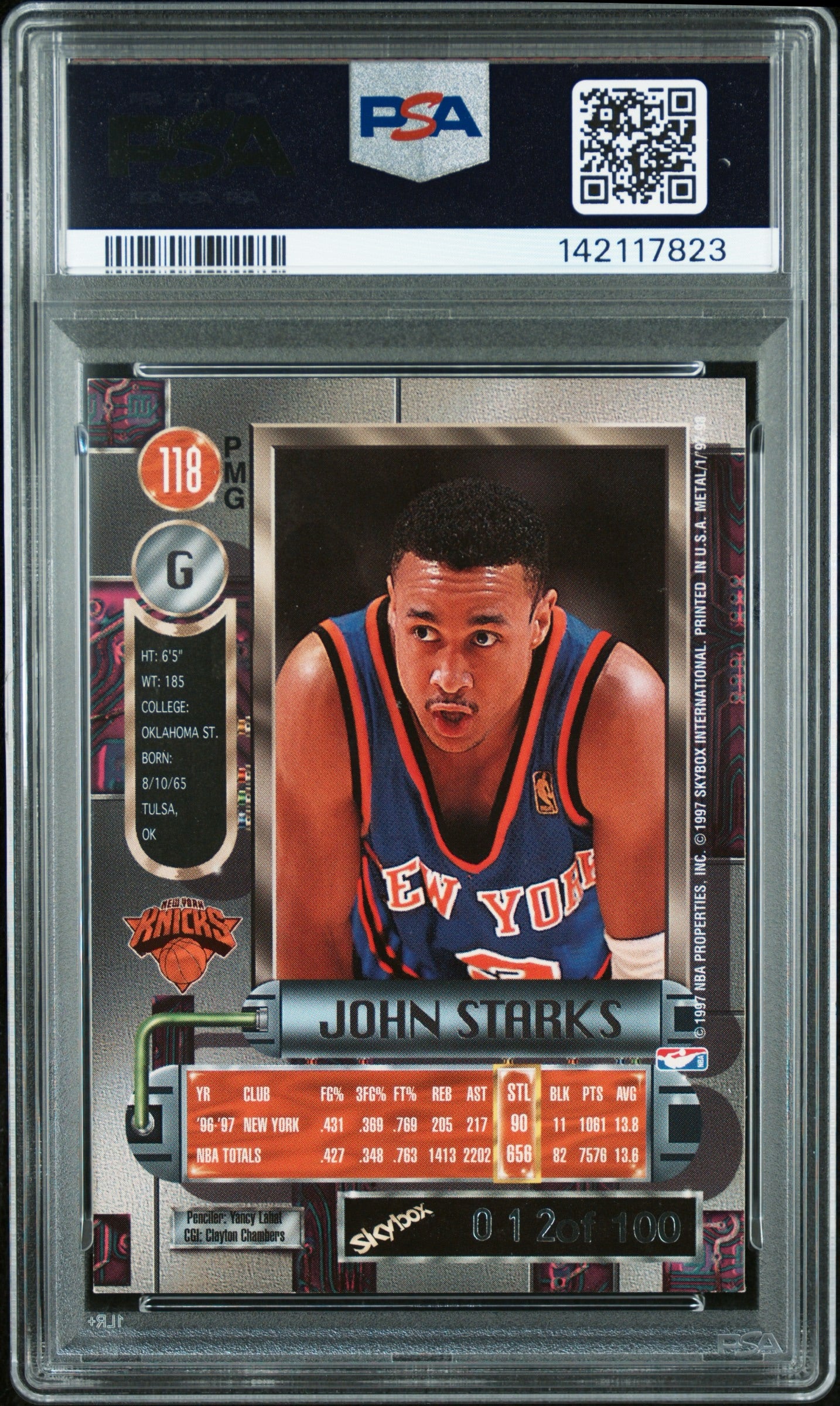 1997 Metal Universe Precious Metal Gems John Starks /100 #118 PSA 6 PMG
