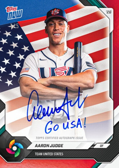 PRE-ORDER 2026 Topps NOW Baseball Team United States World Baseball Classic Team Sets Mar17