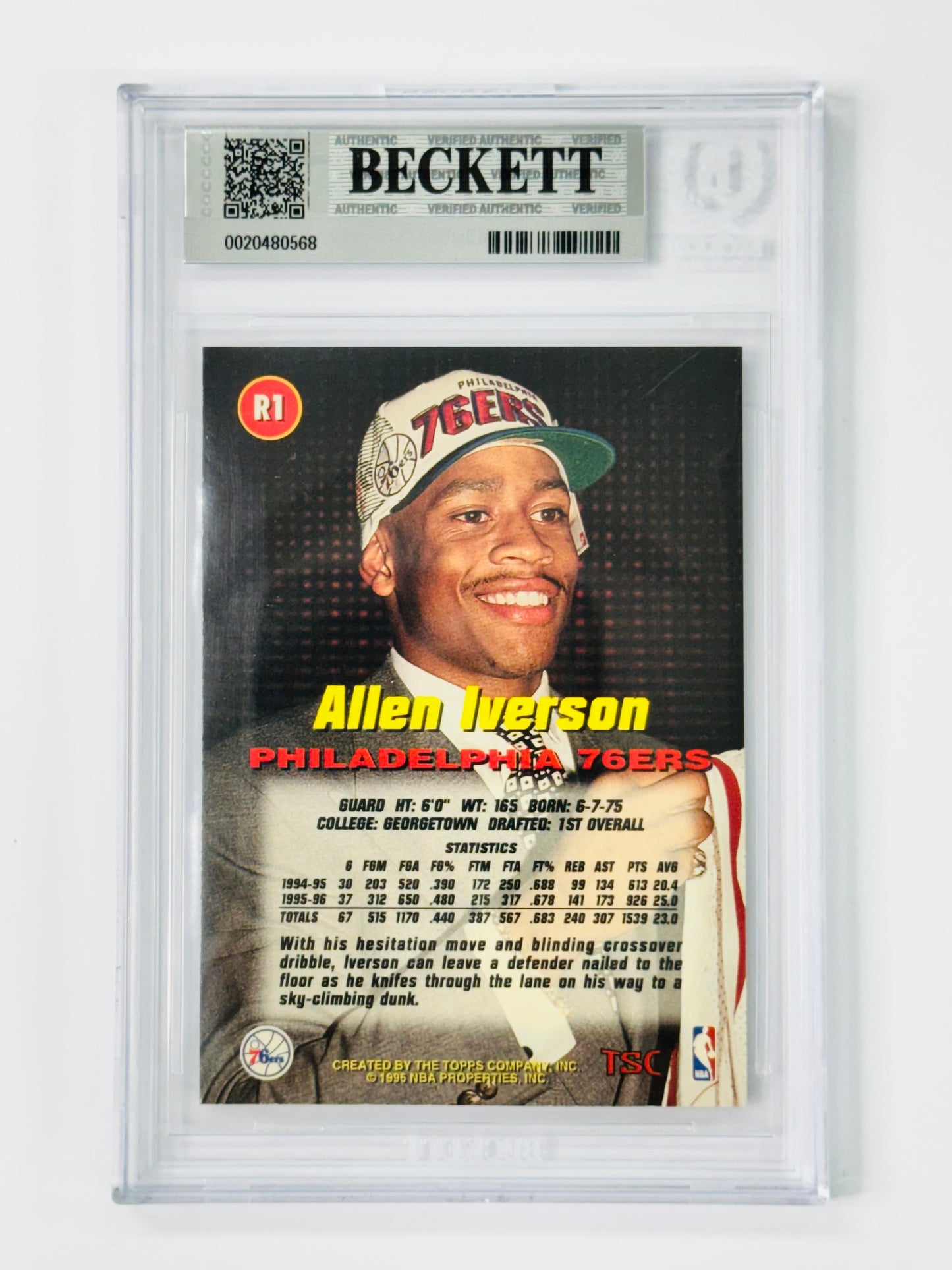 1996-97 Stadium Club Rookies 1 #R1 Allen Iverson BGS 9 Philadelphia 76ers RC
