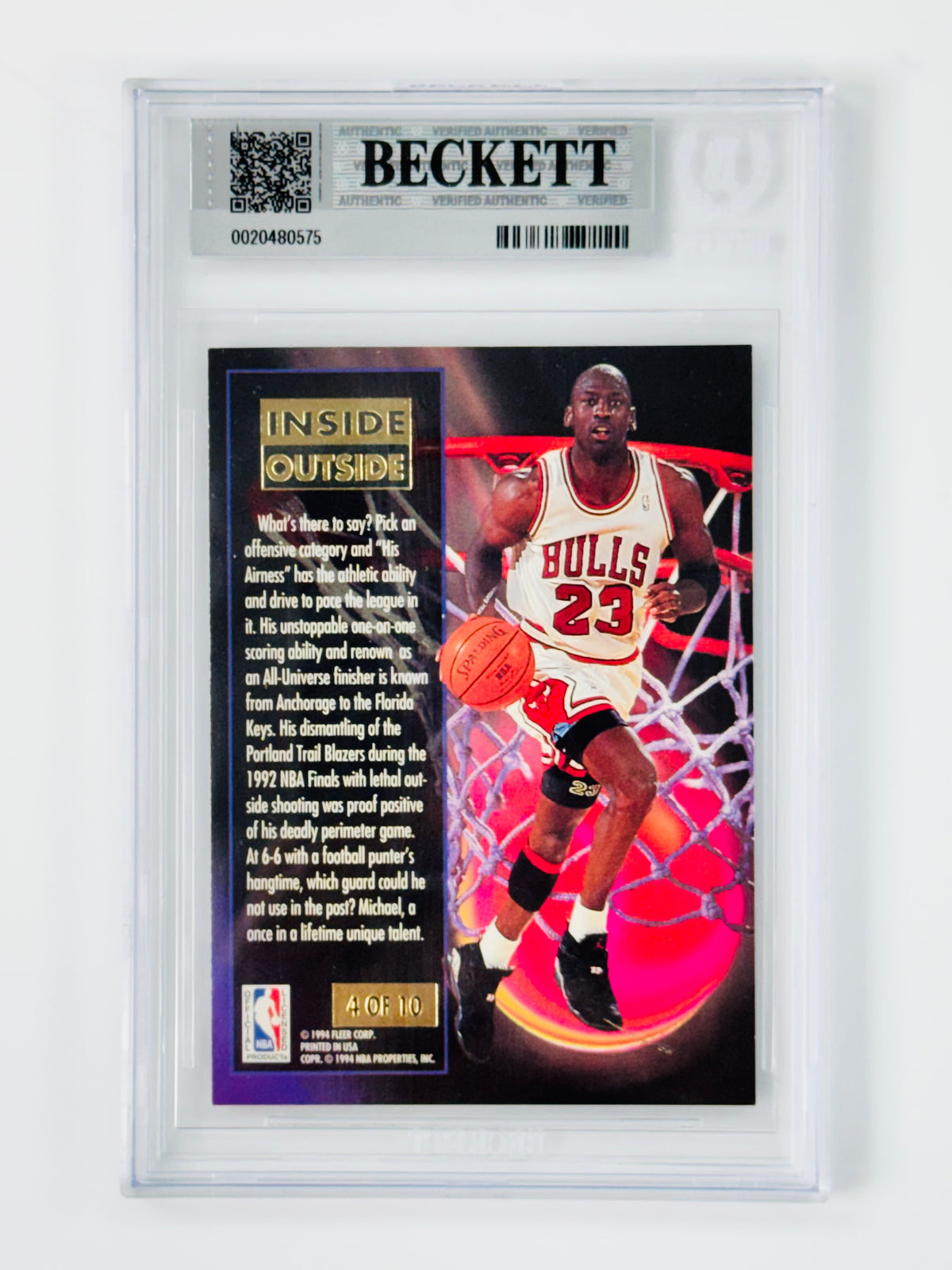 1993-94 Ultra Inside/Outside #4 Michael Jordan BGS 9