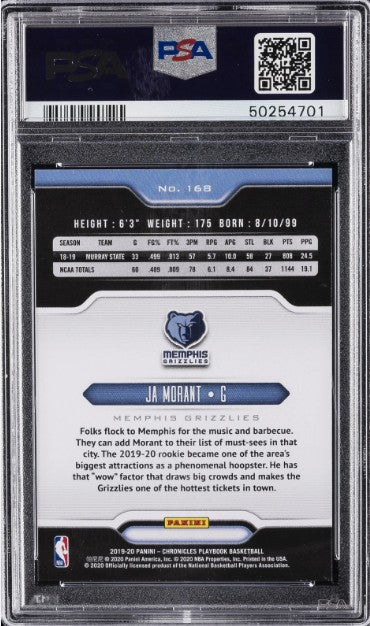 2019 Panini Chronicles #168 Ja Morant PSA 10 Rookie RC Memphis Grizzlies