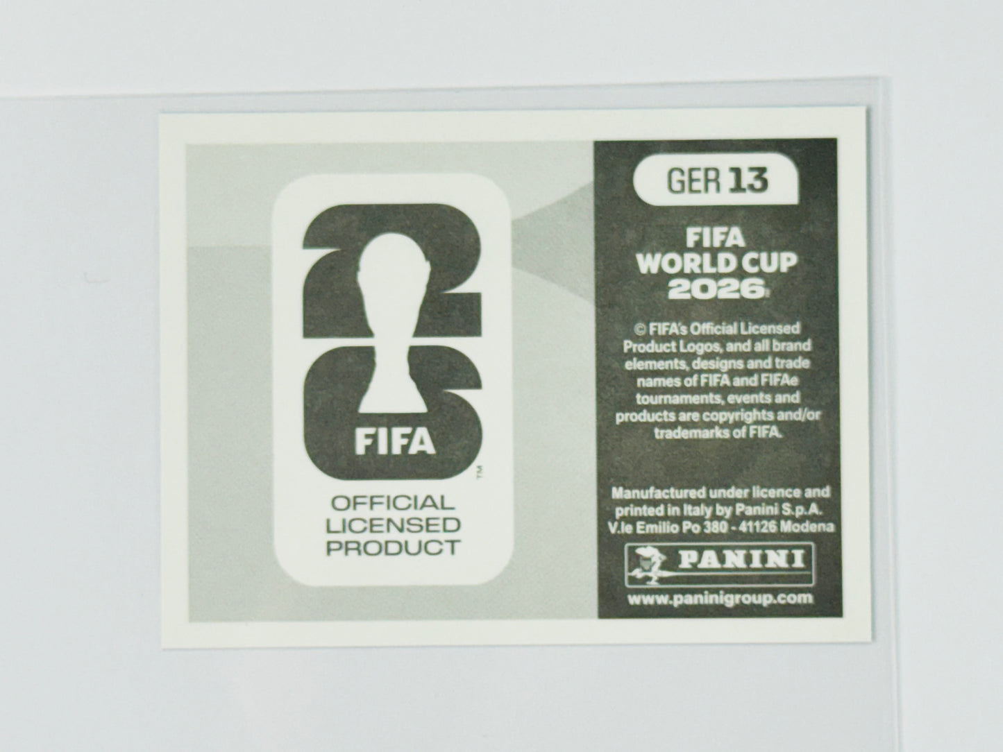 Panini FIFA World Cup 2026 Official Sticker Collection Online Exclusive GER13 Germany Blue Crumple