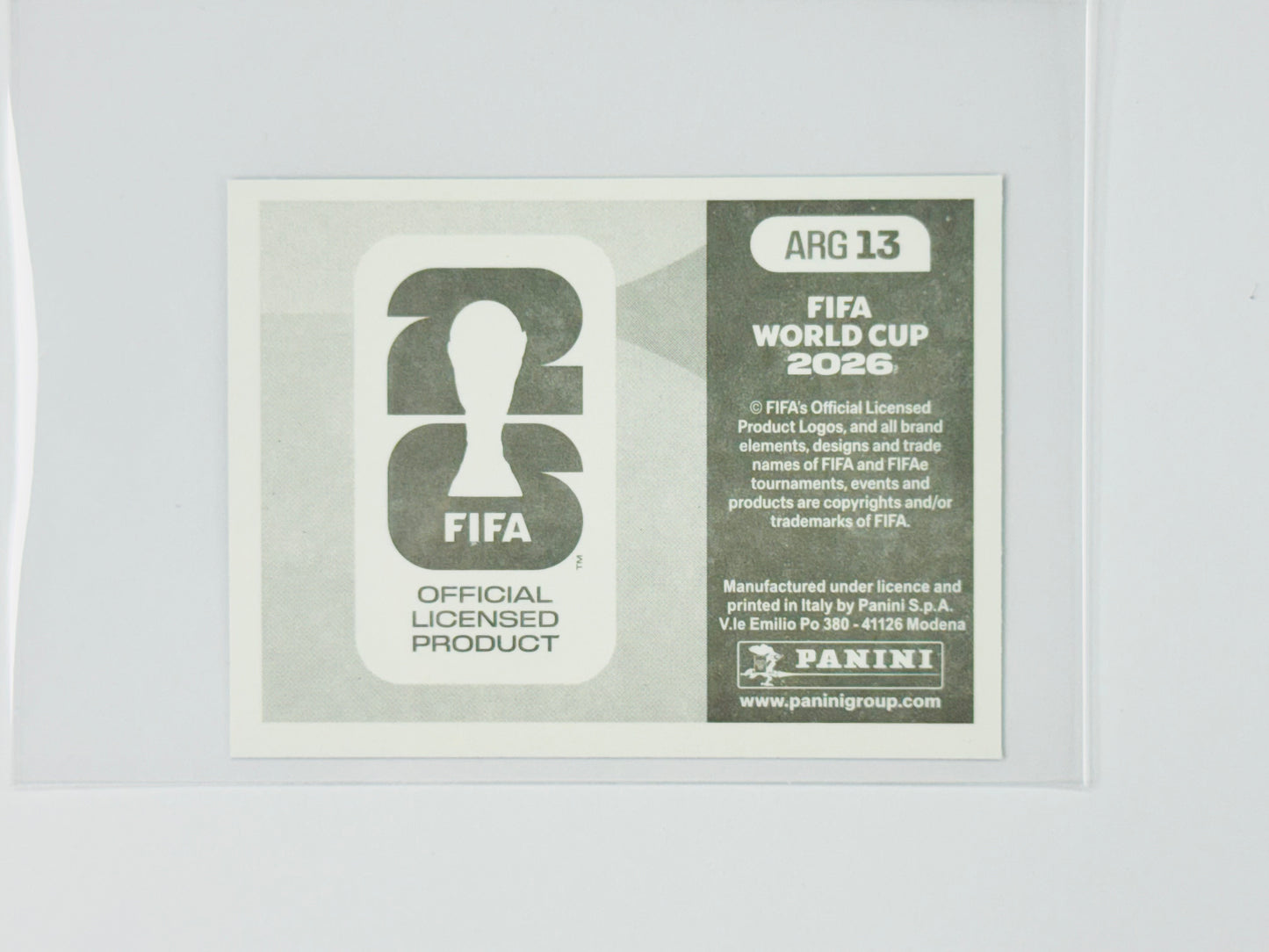 Panini FIFA World Cup 2026 Official Sticker Collection Online Exclusive ARG13 Argentina Blue Crumple
