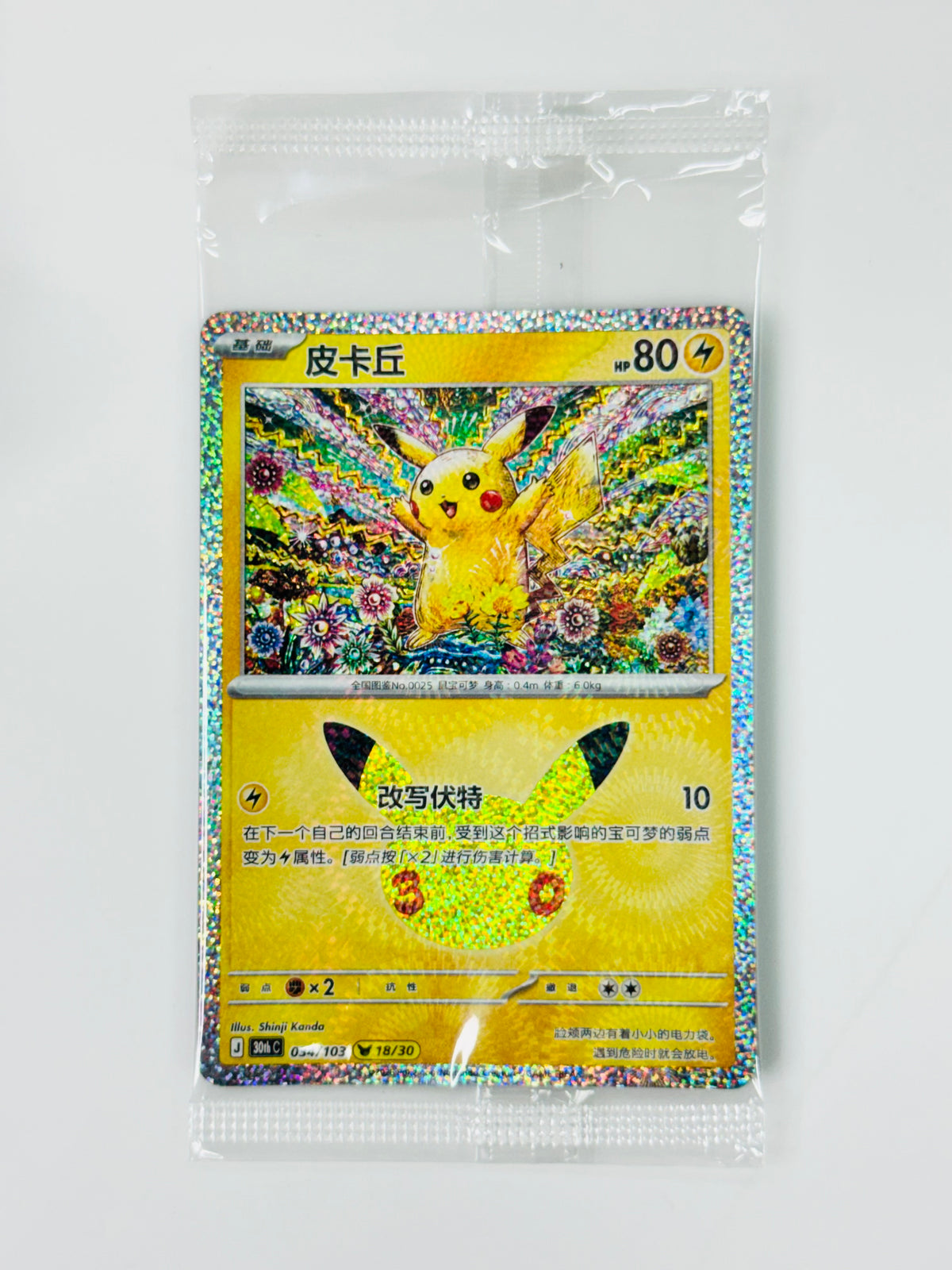 Pokemon 30th Anniversary Draw Dream Pikachu Figure #034 Shinji Kanda Simplified Chinese Ver