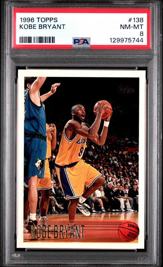 Topps Kobe Bryant #138 1996 Rookie PSA 8 LA Lakers
