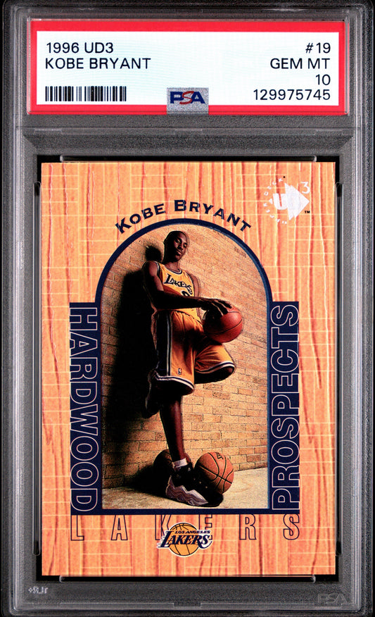Upper Deck UD3 Hardwood Prospects Kobe Bryant #19 1996 Rookie PSA 10