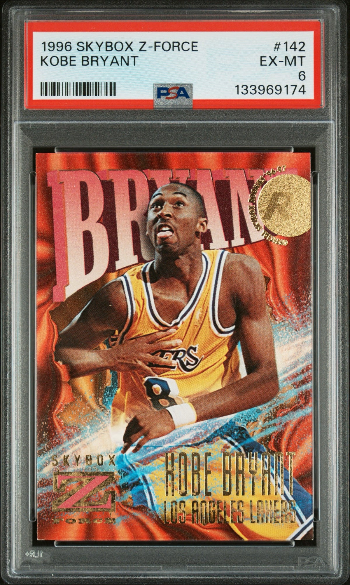 1996 Skybox Z-Force #142 Kobe Bryant PSA 6 Rookie Los Angeles Lakers LA RC