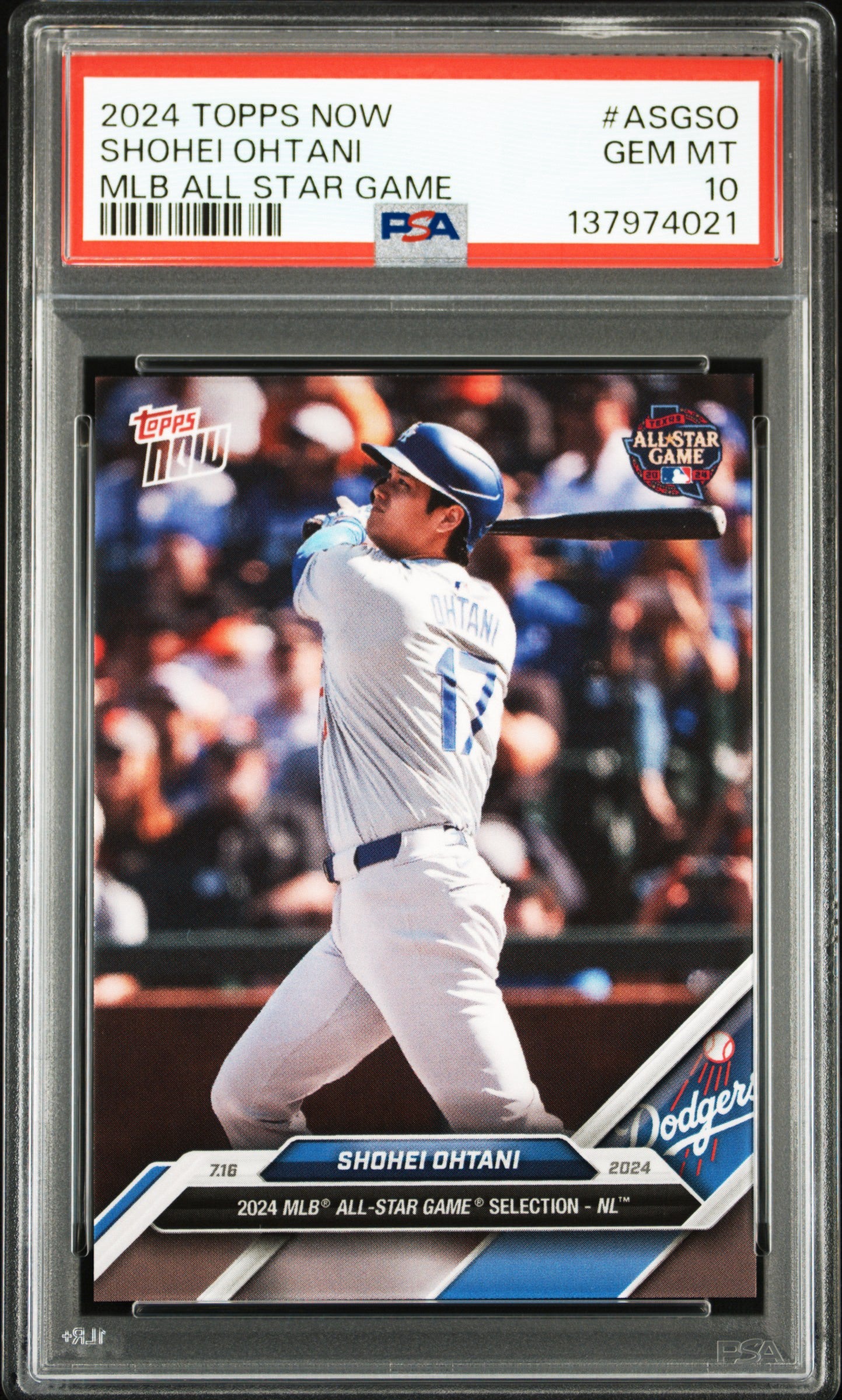 2024 Topps Now MLB All-Star Game #ASGSO Shohei Ohtani PSA 10