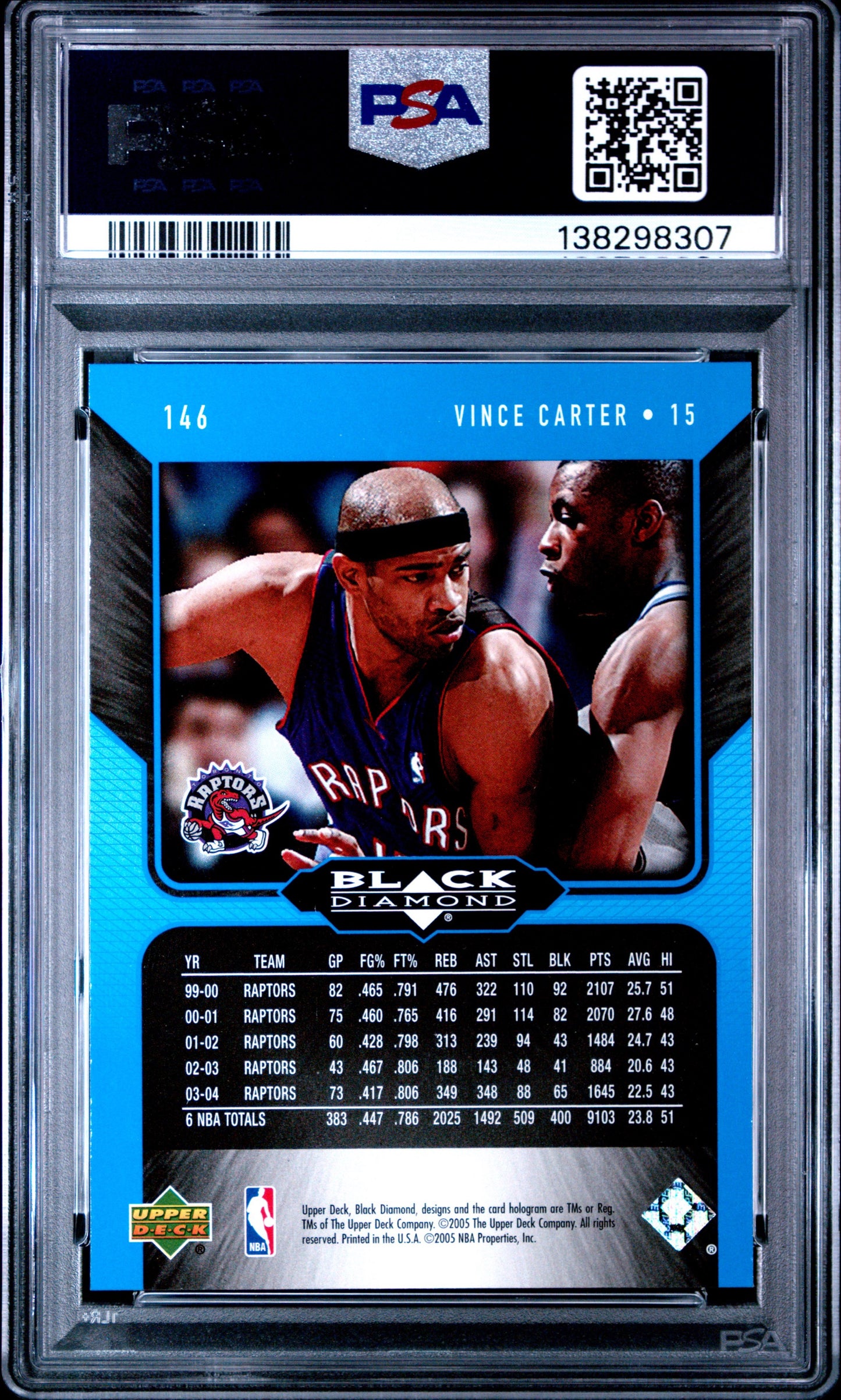 2004 Upper Deck Black Diamond #146 Vince Carter PSA 10