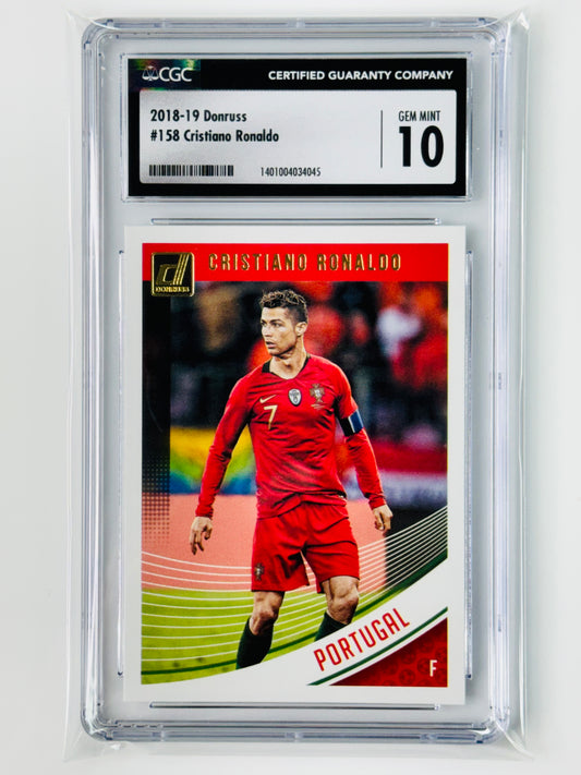 2018 Panini Donruss #158 Cristiano Ronaldo CGC 10 Portugal Gem Mint