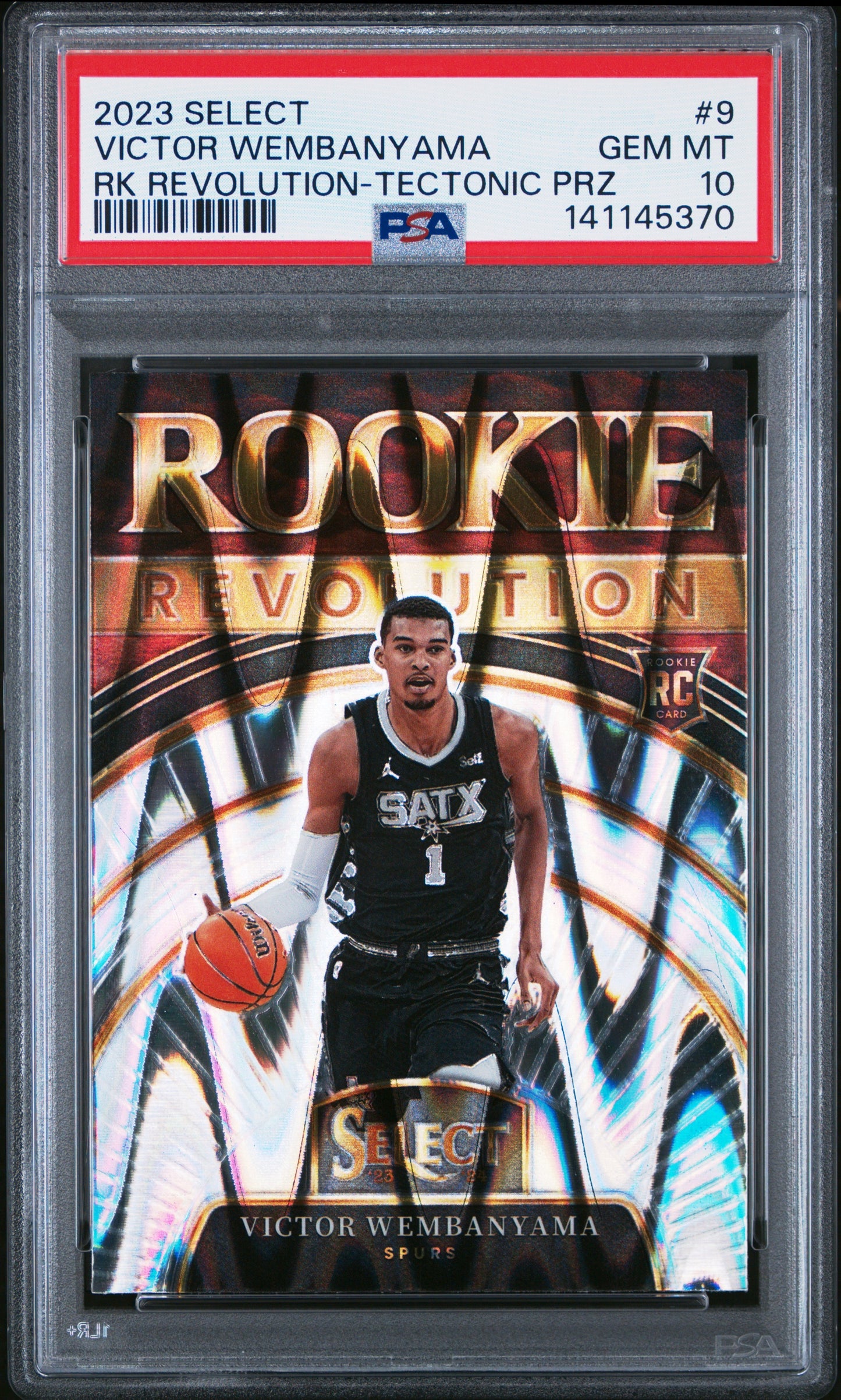 2023 Panini Select Rookie Revolution #9 Victor Wembanyama RK Revolution-Tectonic PRZ PSA 10
