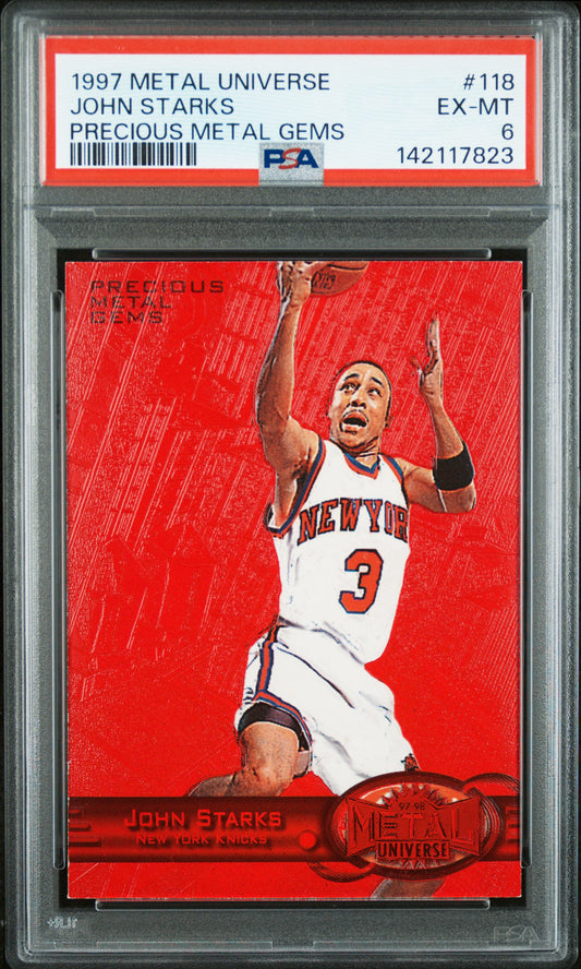 1997 Metal Universe Precious Metal Gems John Starks /100 #118 PSA 6 PMG