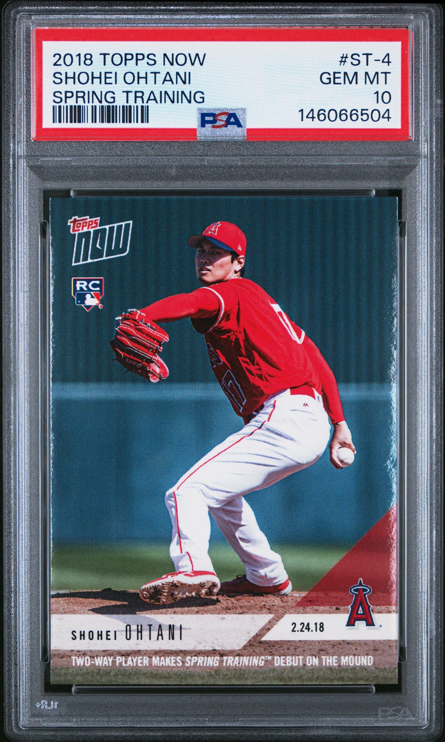 2018 Topps Now Spring Training #ST-4 Shohei Ohtani PSA 10 Rookie