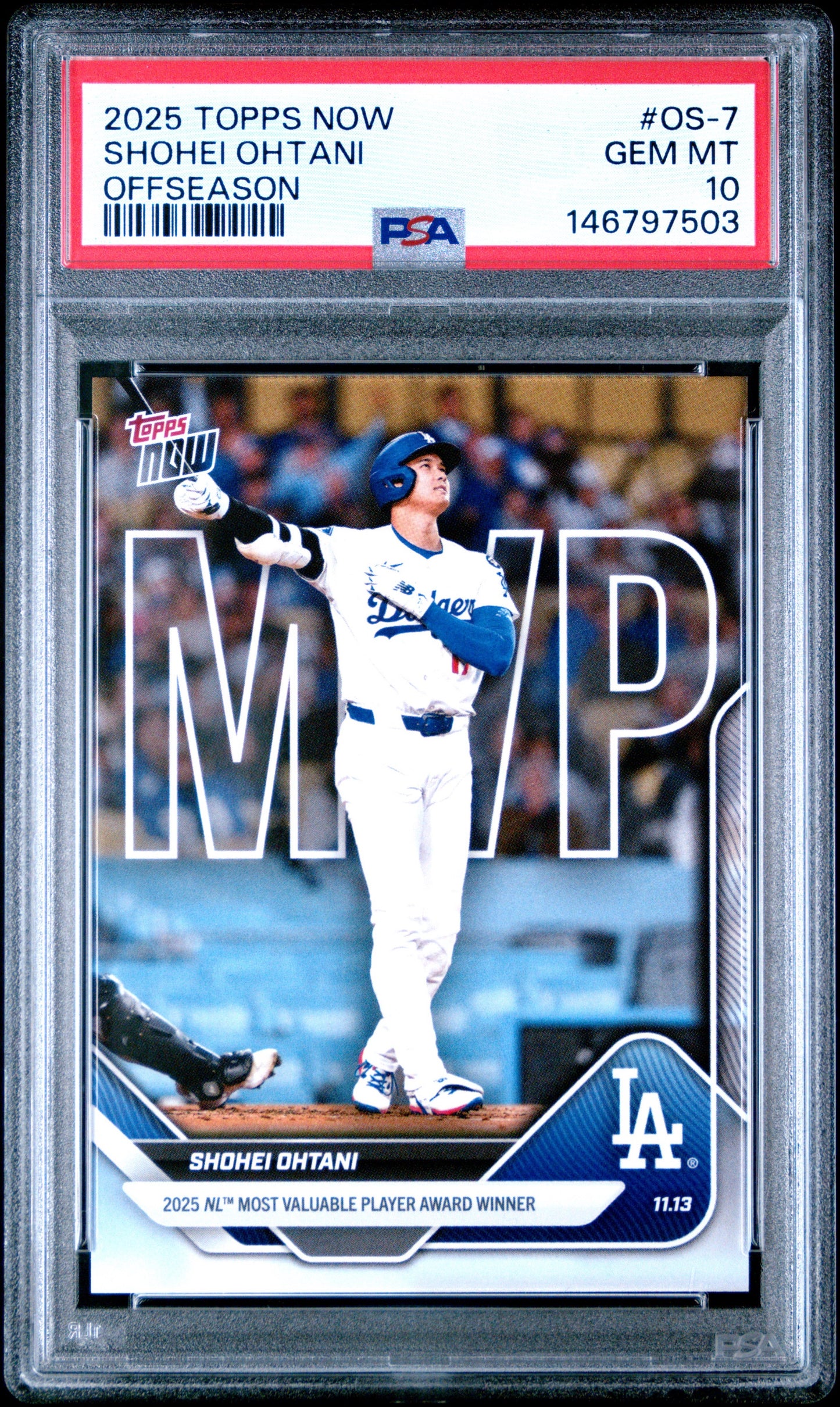 2025 Topps Now Offseason #OS-7 Shohei Ohtani PSA 10 MVP