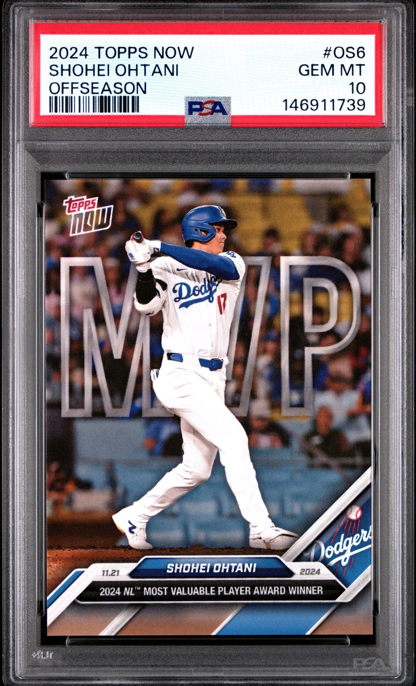 2024 Topps Now Offseason #OS6 Shohei Ohtani PSA 10 LA Dodgers MVP