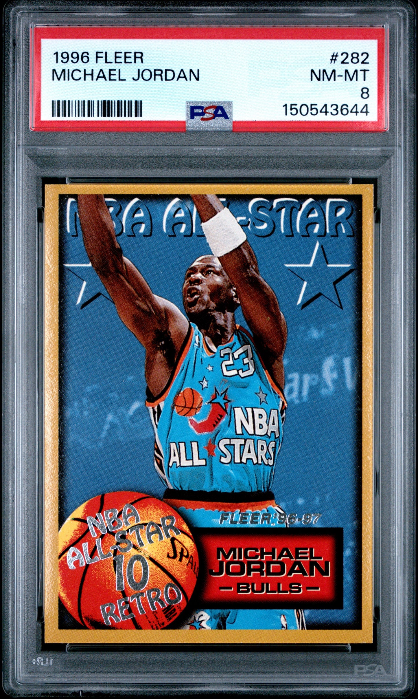 1996 Fleer #282 Michael Jordan PSA 8 NBA All-Star 10 Retro