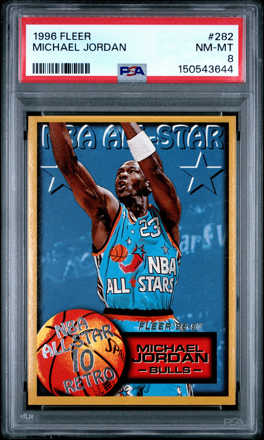 1996 Fleer #282 Michael Jordan PSA 8 NBA All-Star 10 Retro