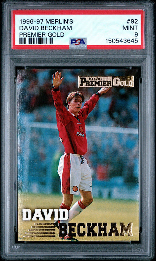 1996 Merlin's Premier Gold #92 David Beckham PSA 9 Manchester United
