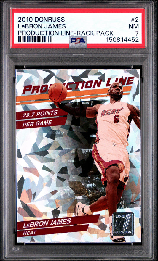 2010 Donruss Production Line #2 Lebron James Rack Pack PSA 7 Miami Heat