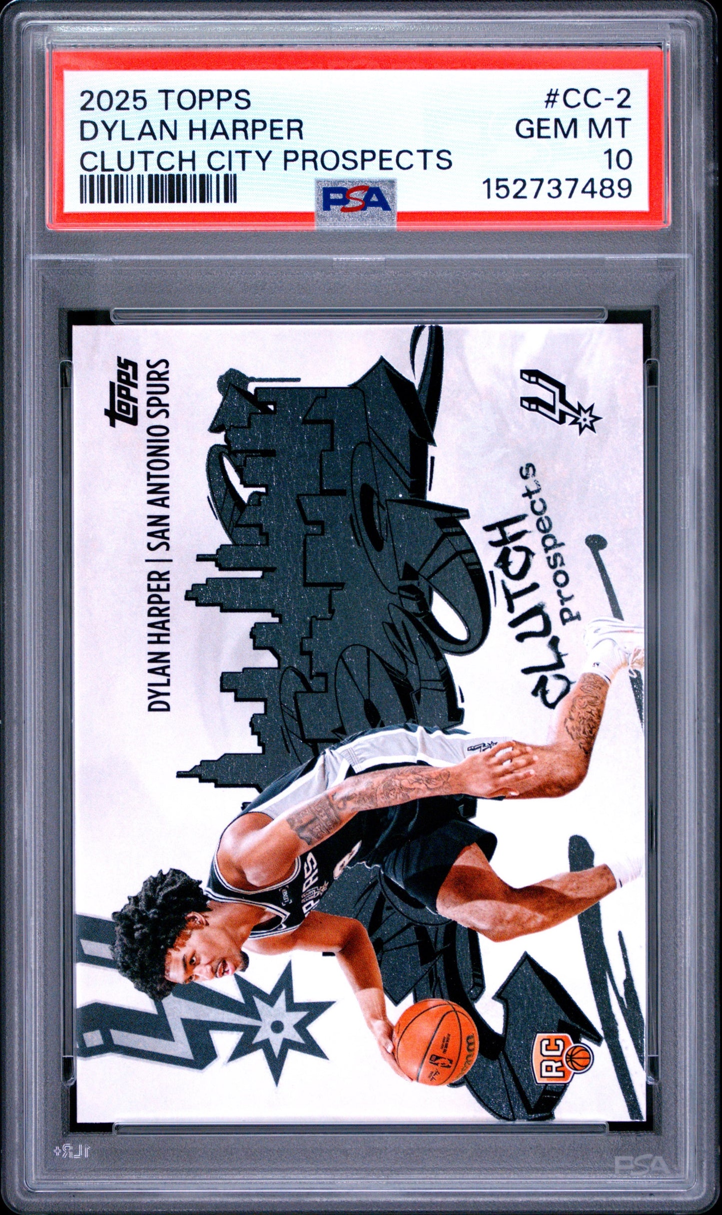 2025 Topps Clutch City Prospects #CC-2 Dylan Harper PSA 10 Rookie