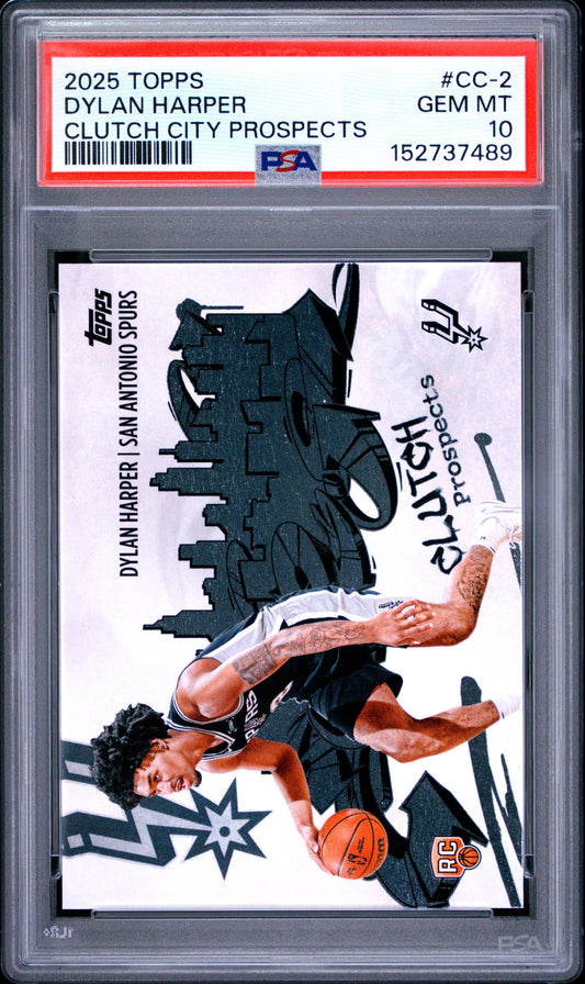 2025 Topps Clutch City Prospects #CC-2 Dylan Harper PSA 10 Rookie