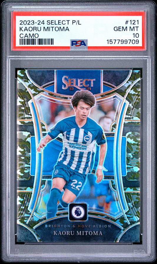 2023-24 Panini Select Premier League #121 Kaoru Mitoma Camo PSA 10 Brighton /175 Pop1