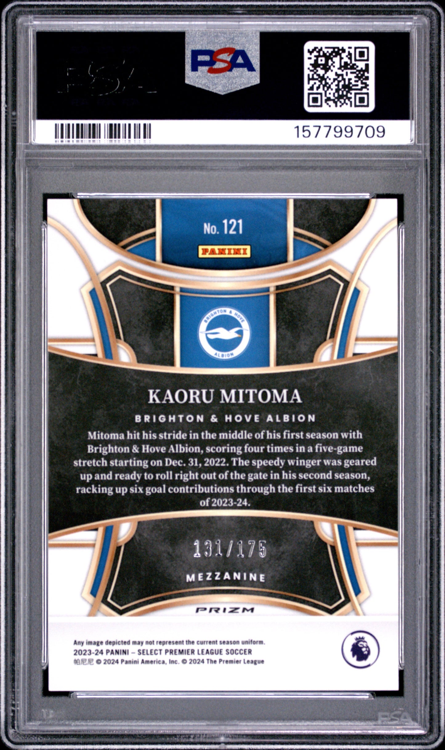 2023-24 Panini Select Premier League #121 Kaoru Mitoma Camo PSA 10 Brighton /175 Pop1