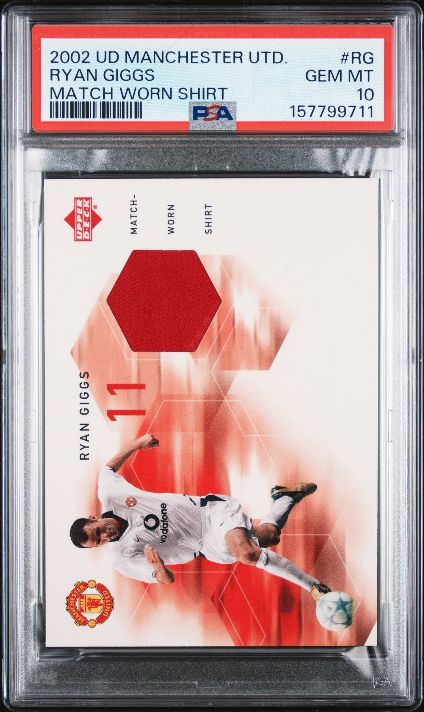 2002 Upper Deck Manchester United Match Worn Shirt #RG Ryan Giggs PSA 10