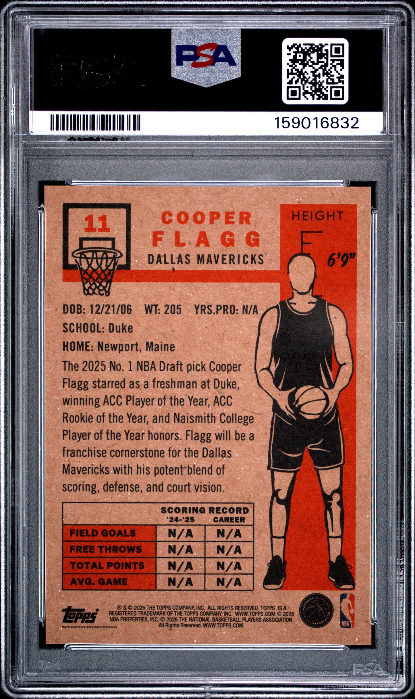 2026 Topps Living #11 Cooper Flagg PSA 9 Rookie