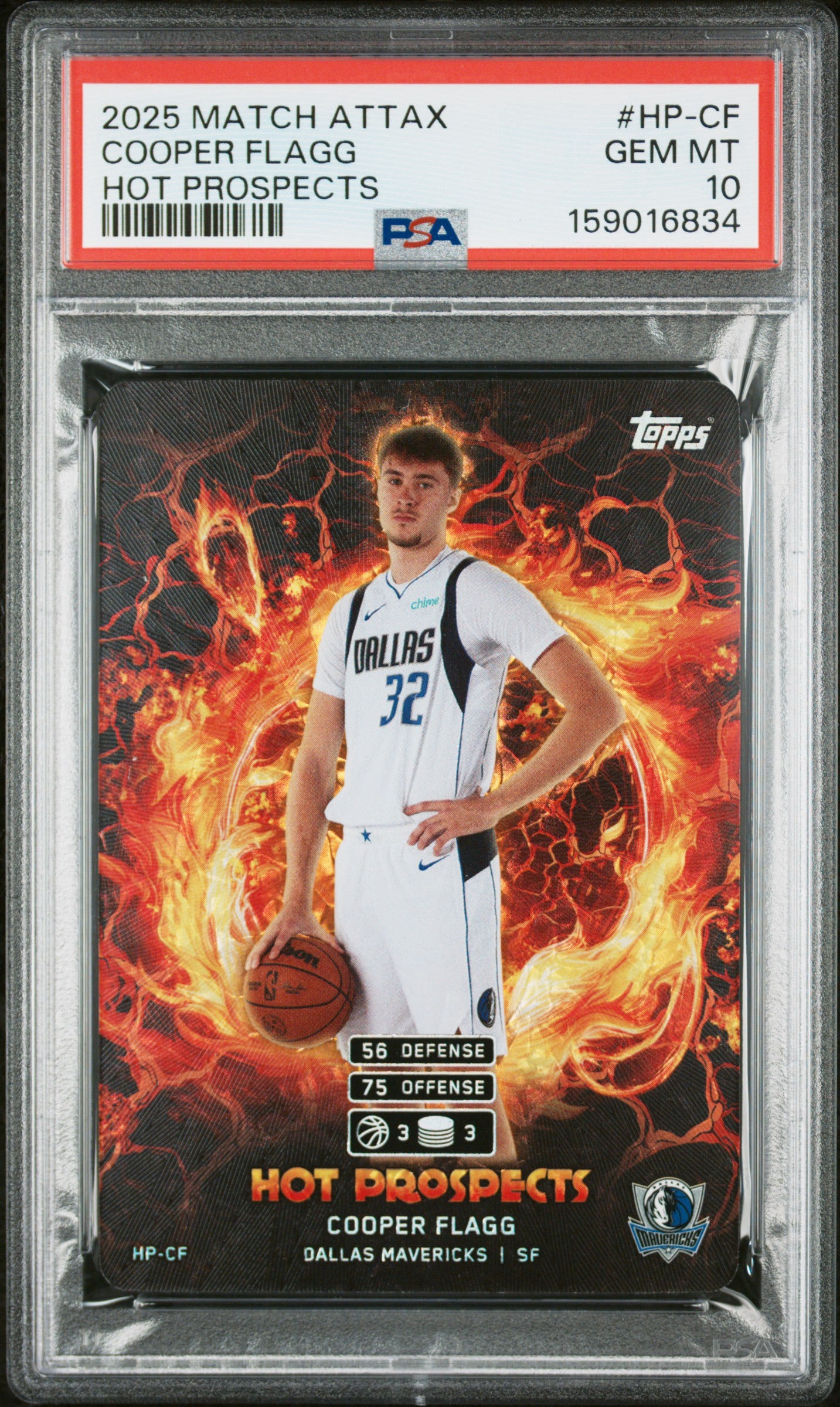 2025-26 Topps Match Attax Hot Prospects #HPCF Cooper Flagg PSA 10 Rookie RC