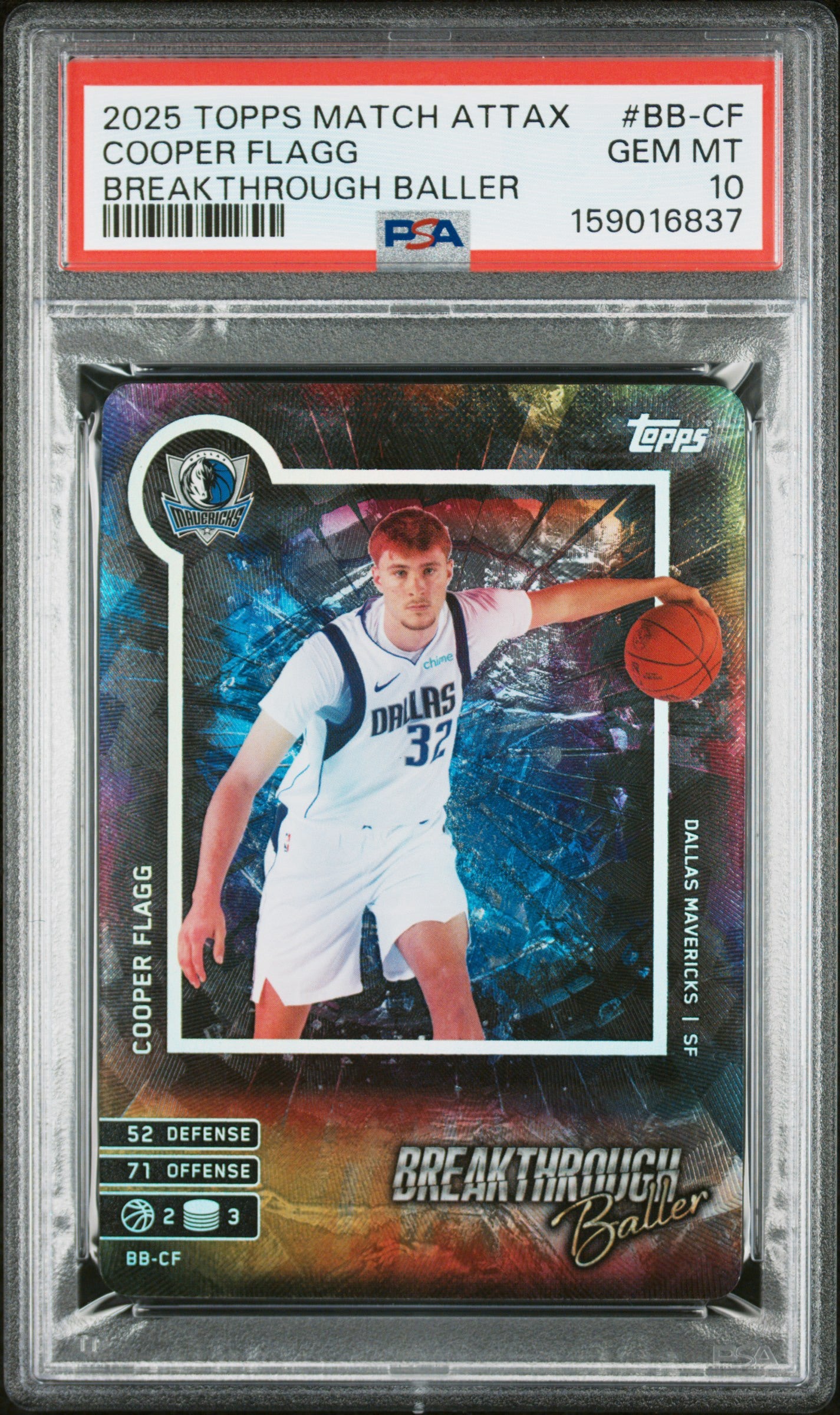 2025-26 Topps Match Attax Breakthrough Baller #BBCF Cooper Flagg PSA 10 Rookie