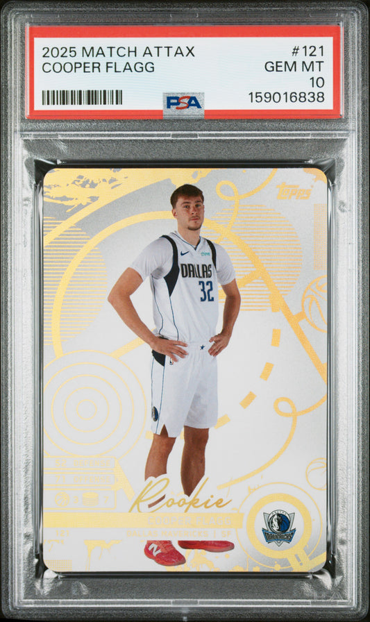 2025 Topps Match Attax #121 Cooper Flagg PSA 10 Rookie RC Dallas Mavericks