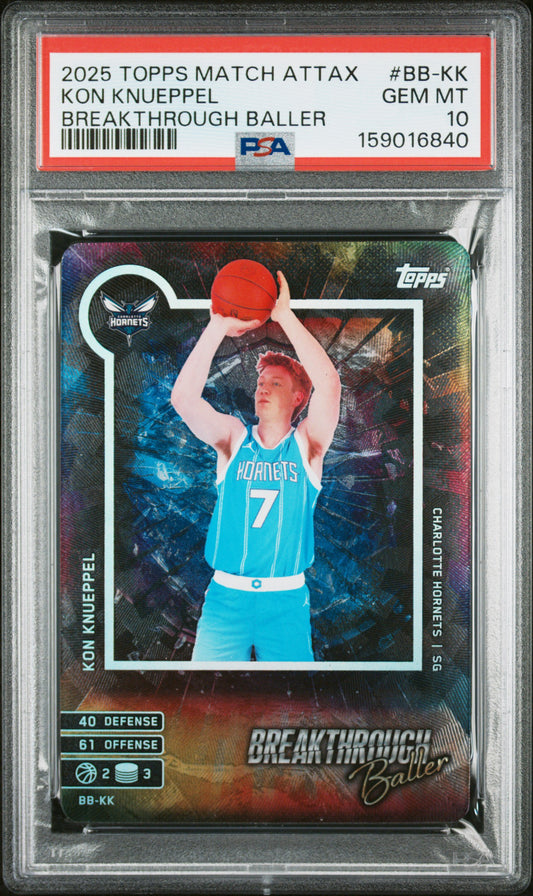 2025-26 Topps Match Attax Breakthrough Baller #BBKK Kon Knueppel PSA 10 Rookie