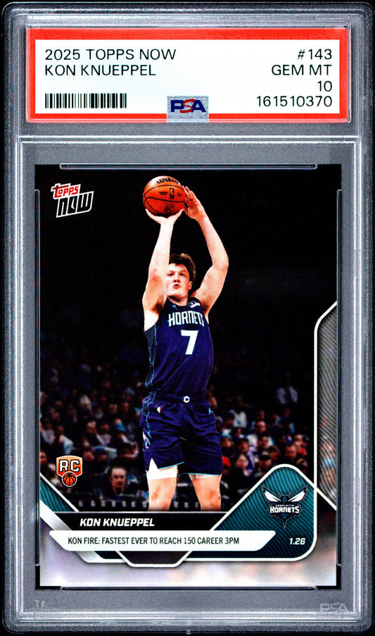 2025 Topps Now #143 Kon Knueppel PSA 10 Rookie