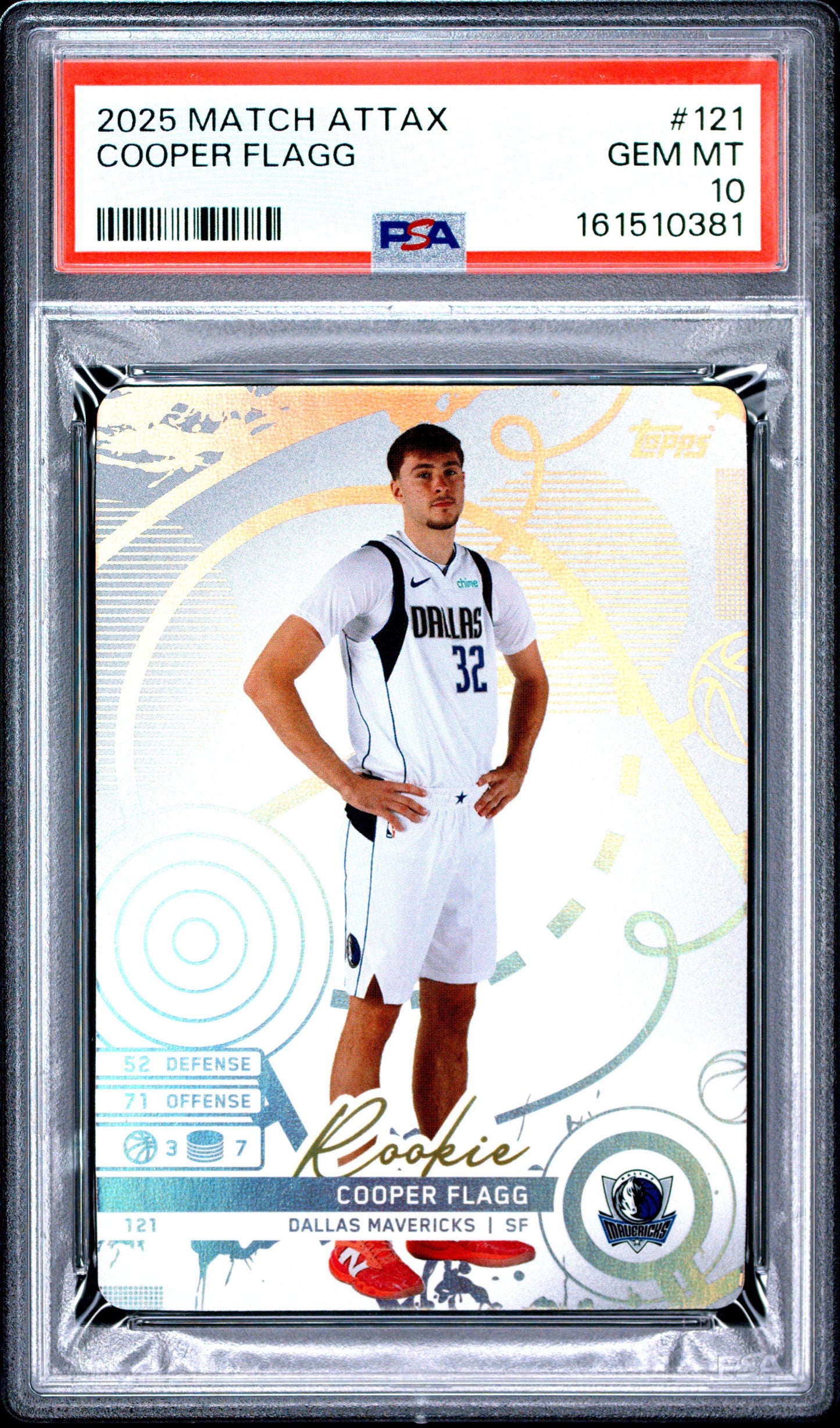 2025 Topps Match Attax #121 Cooper Flagg PSA 10 Rookie