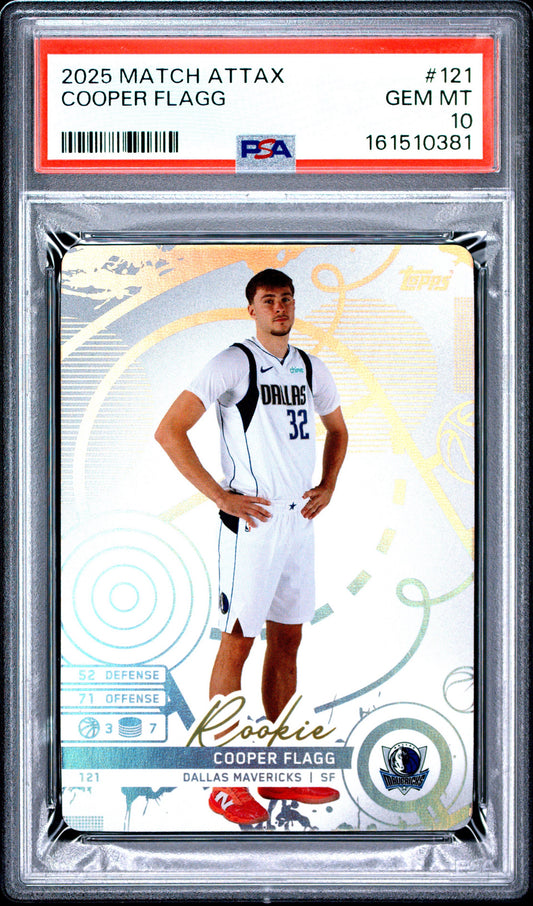 2025 Topps Match Attax #121 Cooper Flagg PSA 10 Rookie