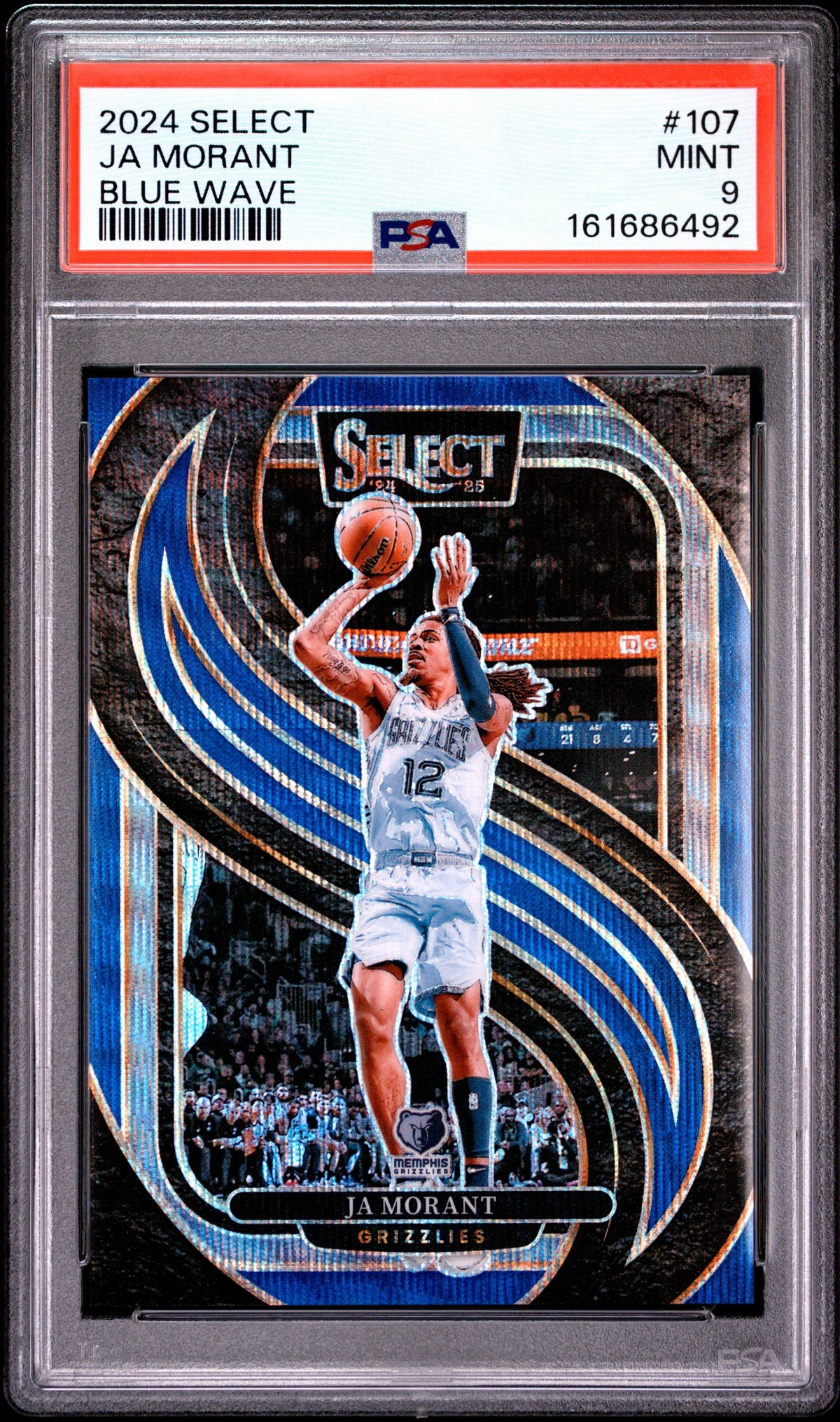 2024 Panini Select #107 Ja Morant Blue Wave /75 PSA 9 Memphis Grizzlies