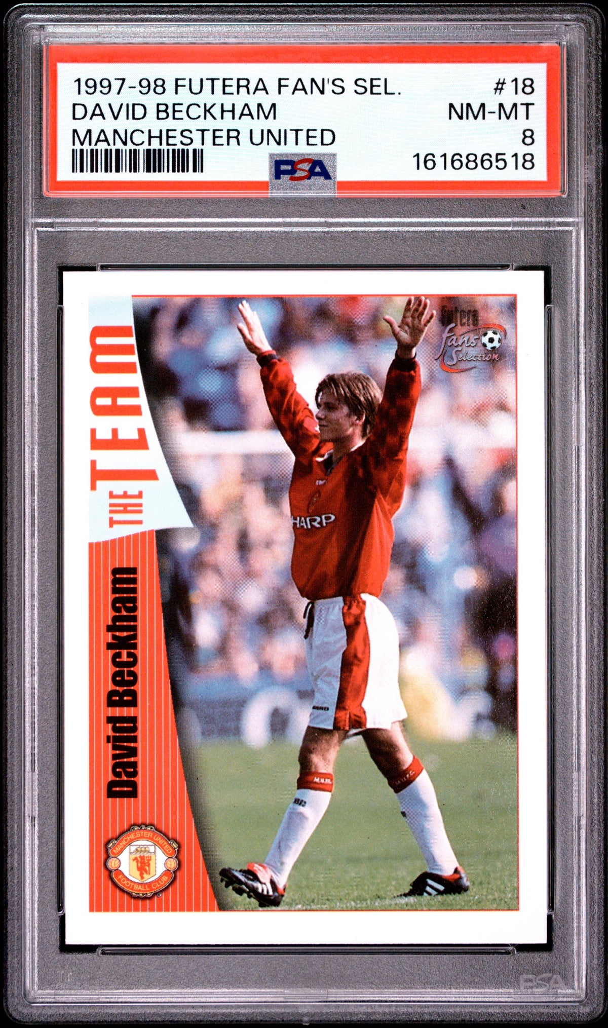1997-98 Futera Fan's Selection Manchester United #18 David Beckham PSA 8 Premier