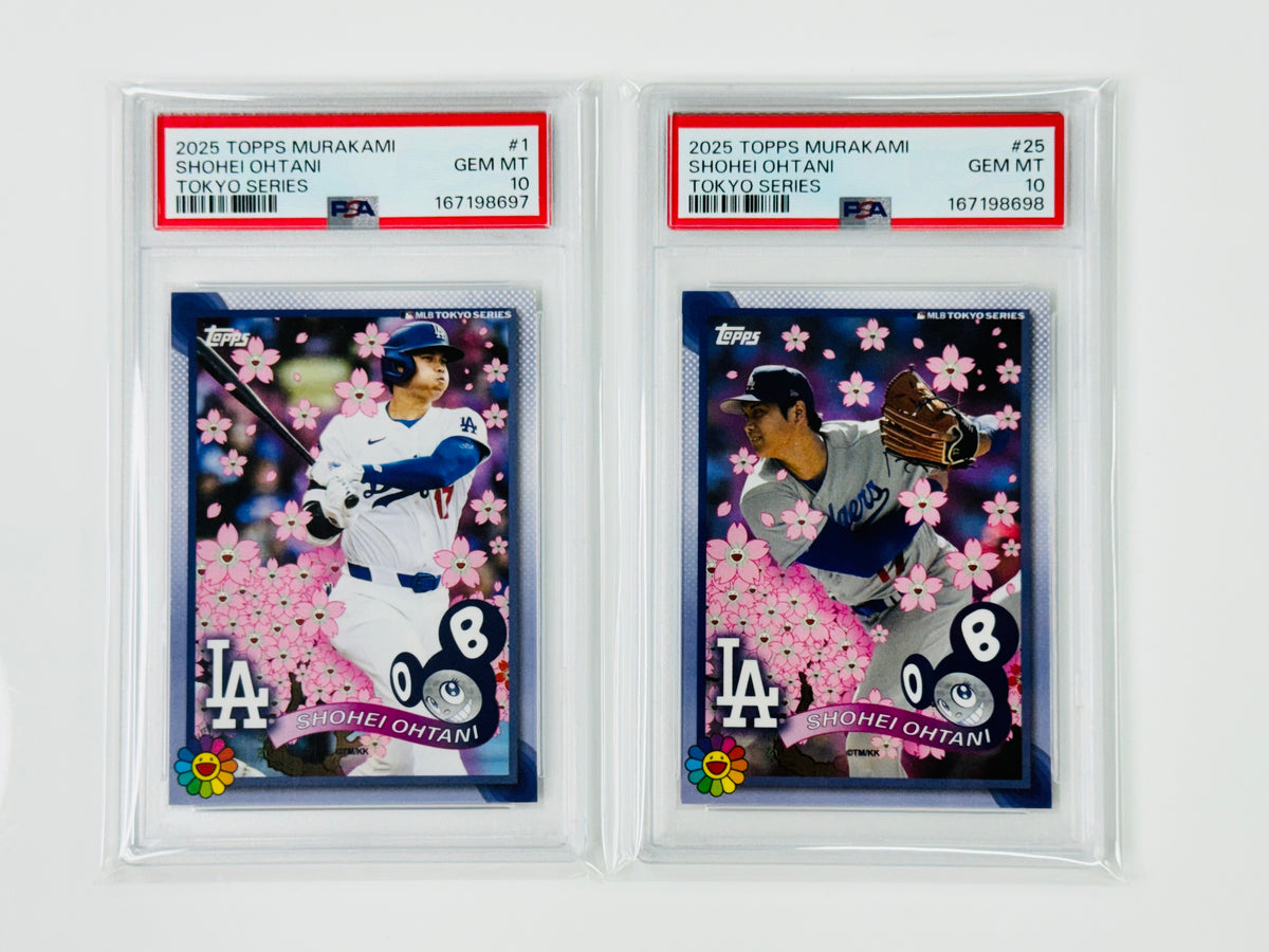 2025 Topps Takashi Murakami + MLB World Tour Tokyo Series #1 & #25 Shohei Ohtani PSA 10 Sequential Set