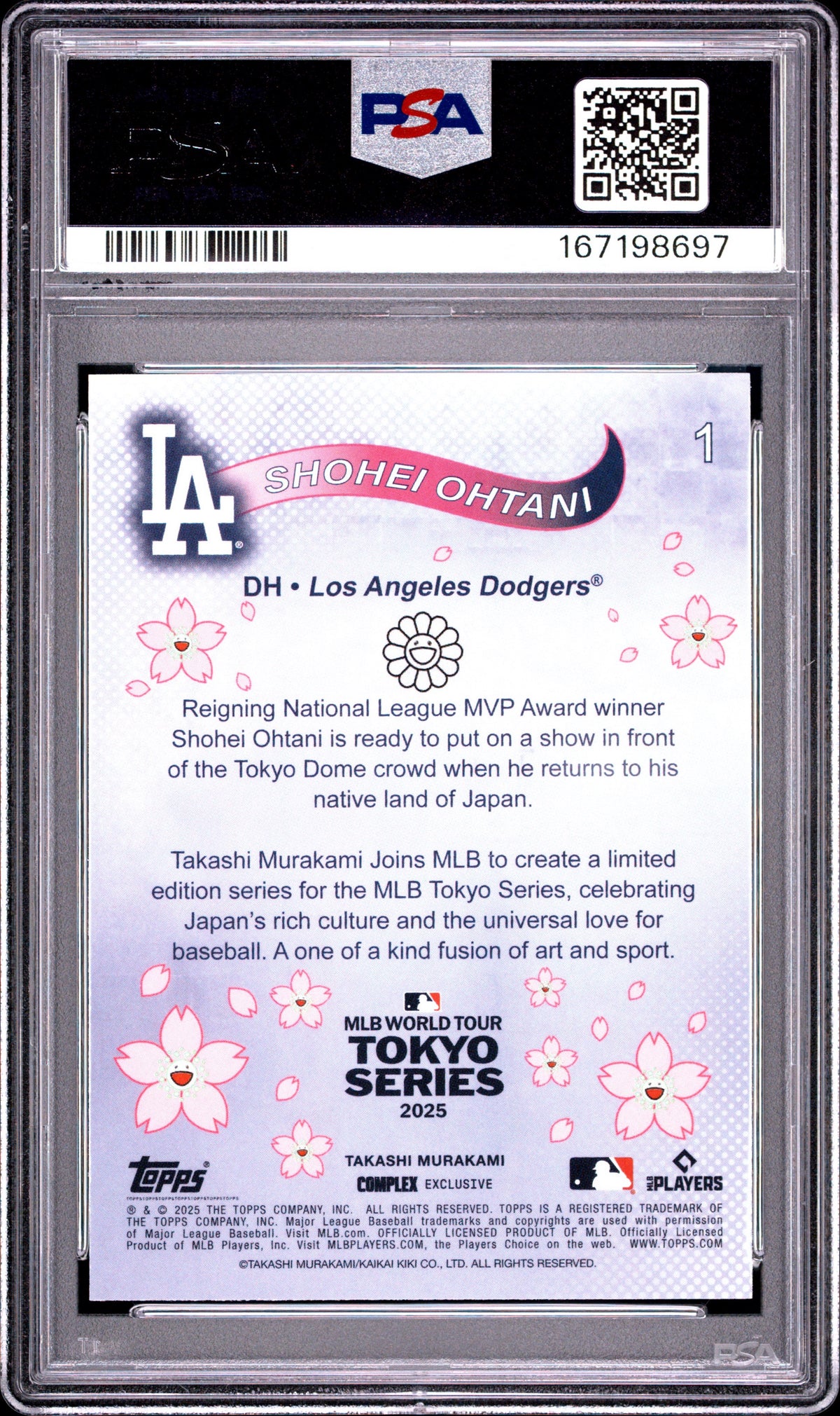 2025 Topps Takashi Murakami + MLB World Tour Tokyo Series #1 & #25 Shohei Ohtani PSA 10 Sequential Set