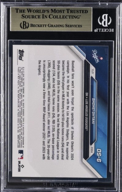 Topps Now Offseason MVP Award Winner Shohei Ohtani 72395 OS-6 2024 BGS 10