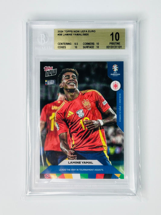 2024 Topps Now UEFA Euro #38 Lamine Yamal /5820 BGS 10 National Debut