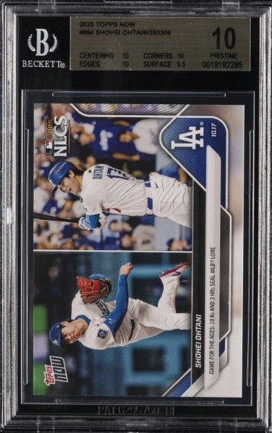 2025 Topps Now #884 Shohei Ohtani BGS 10 Pristine Los Angeles Dodgers