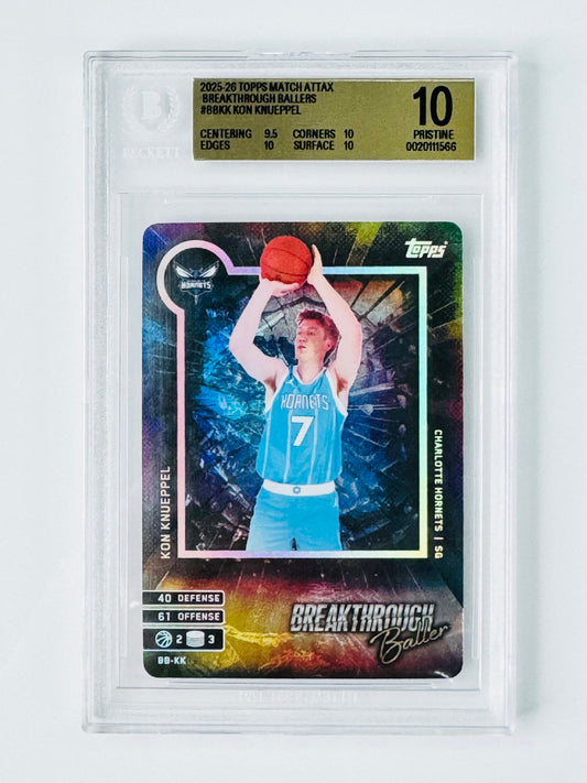 2025-26 Topps Match Attax Breakthrough Ballers #BBKK Kon Knueppel BGS 10 Pristine Rookie