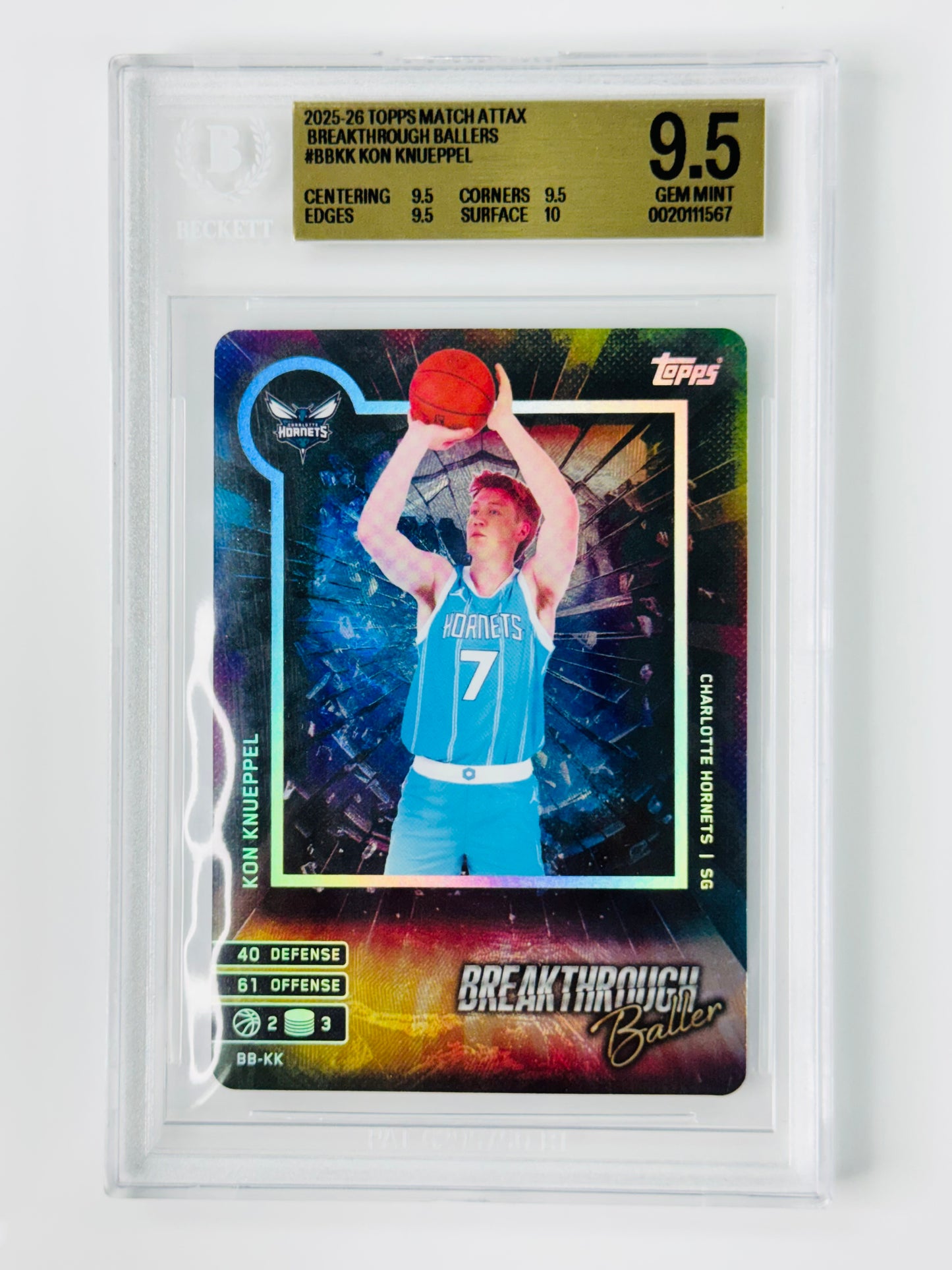 2025-26 Topps Match Attax Breakthrough Ballers #BBKK Kon Knueppel BGS 9.5