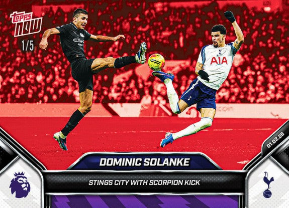 PRE-ORDER Topps NOW Dominic Solanke 2025-26 Premier League Card 125 2026 Feb10