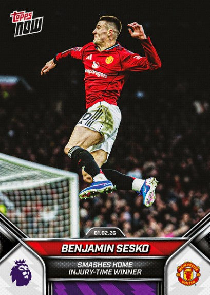 PRE-ORDER Topps NOW Benjamin Sesko 2025-26 Premier League Card 122 2026 Feb10