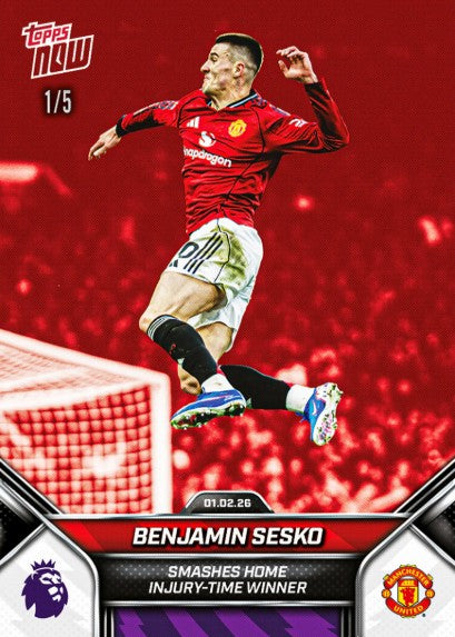 PRE-ORDER Topps NOW Benjamin Sesko 2025-26 Premier League Card 122 2026 Feb10