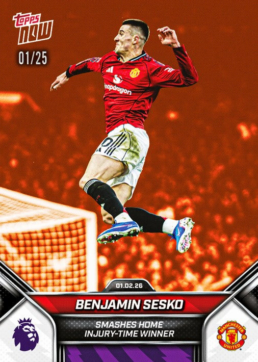 PRE-ORDER Topps NOW Benjamin Sesko 2025-26 Premier League Card 122 2026 Feb10